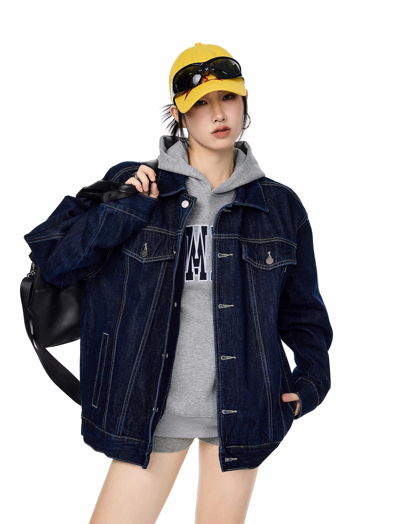 ICH MODE 美式复古工装牛仔外套女秋冬2025新款宽松休闲夹克上衣