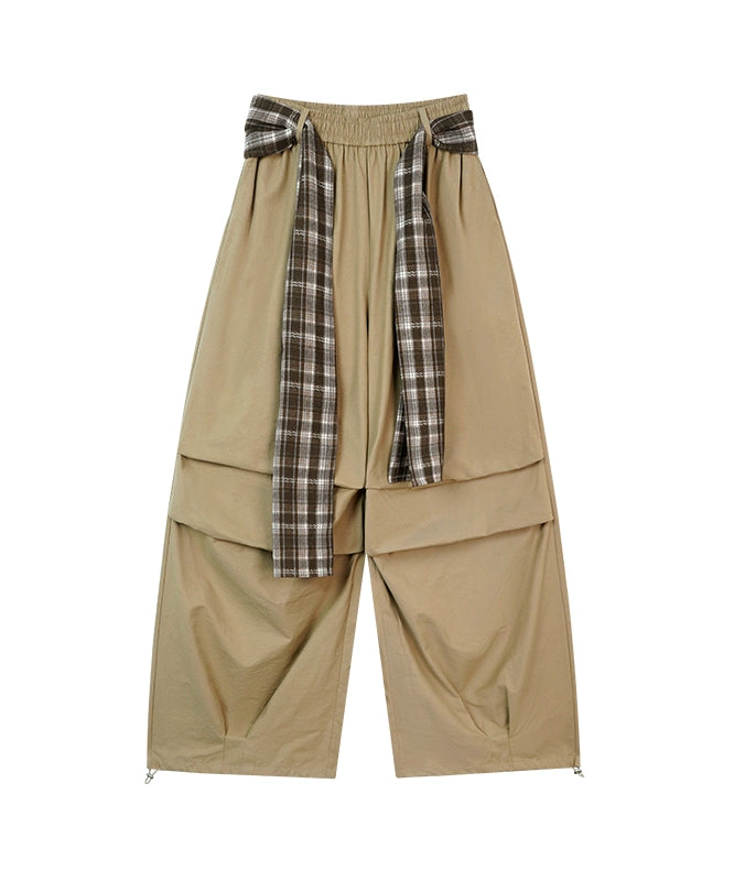 野生zero可拆卸屁帘阔腿休闲裤女秋季美式复古辣妹显瘦工装长裤子