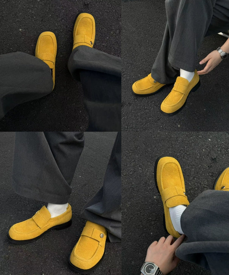 三色金属纽扣乐福真皮皮鞋老钱风日常通勤百搭简约TERRAINCOGNITA