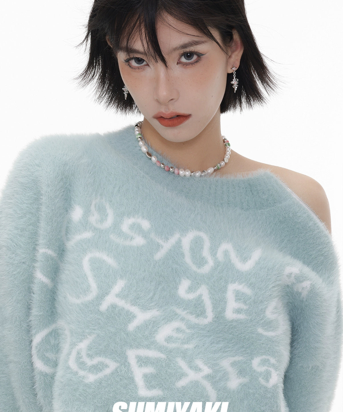 春天这样搭！SUMIYAKI 甜酷风腮红珍珠拼色项链百搭锁骨链