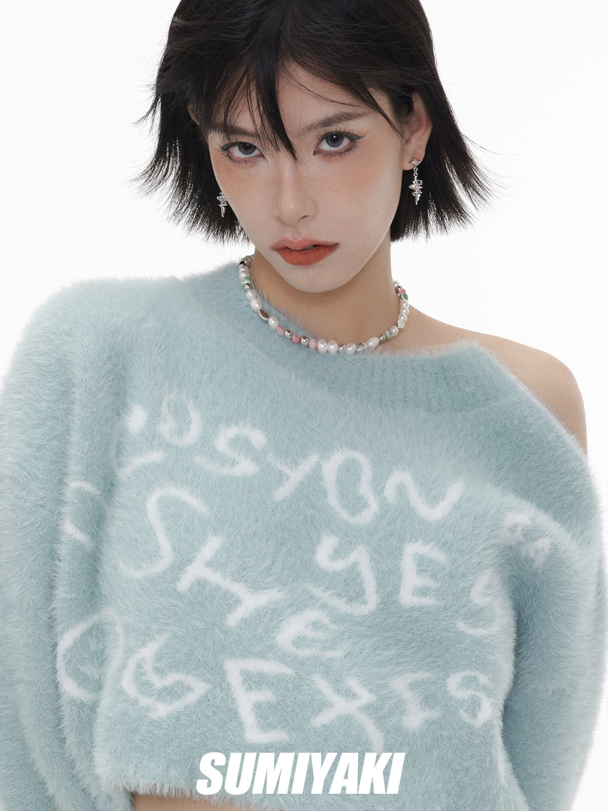 春天这样搭！SUMIYAKI 甜酷风腮红珍珠拼色项链百搭锁骨链