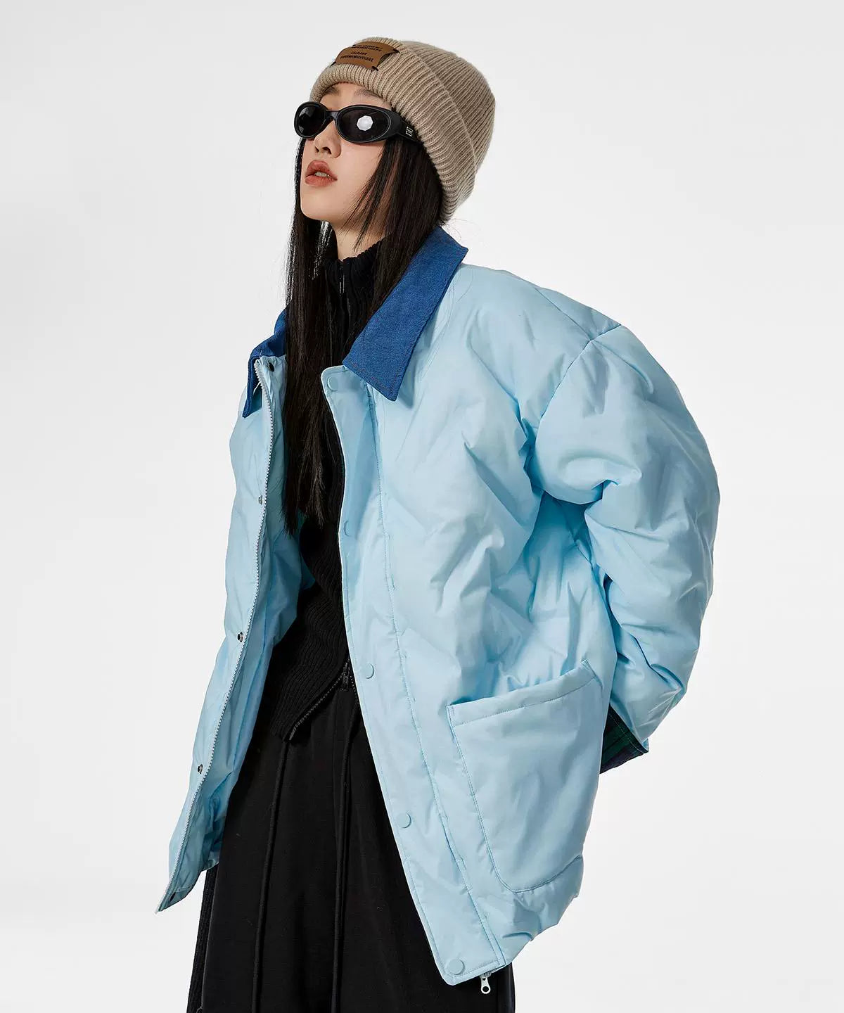 ICH MODE 美式复古棉服夹棉外套女款秋冬季轻薄棉衣棉袄夹克新款