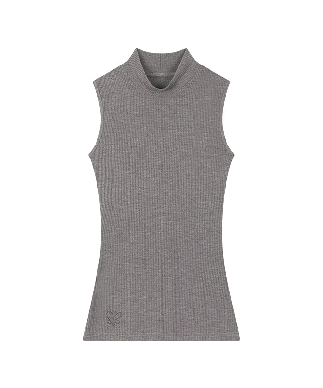 野生zero 薄荷曼波背心半高领黑白绿色内搭女春夏季修身无袖上衣