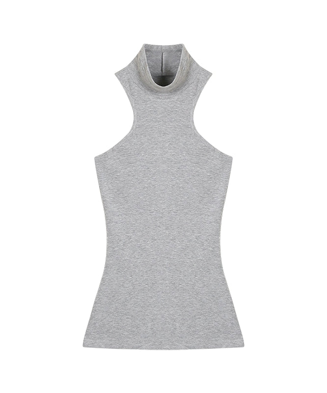 野生zero黑灰白色针织高领工字背心内搭女夏外穿修身辣妹无袖上衣