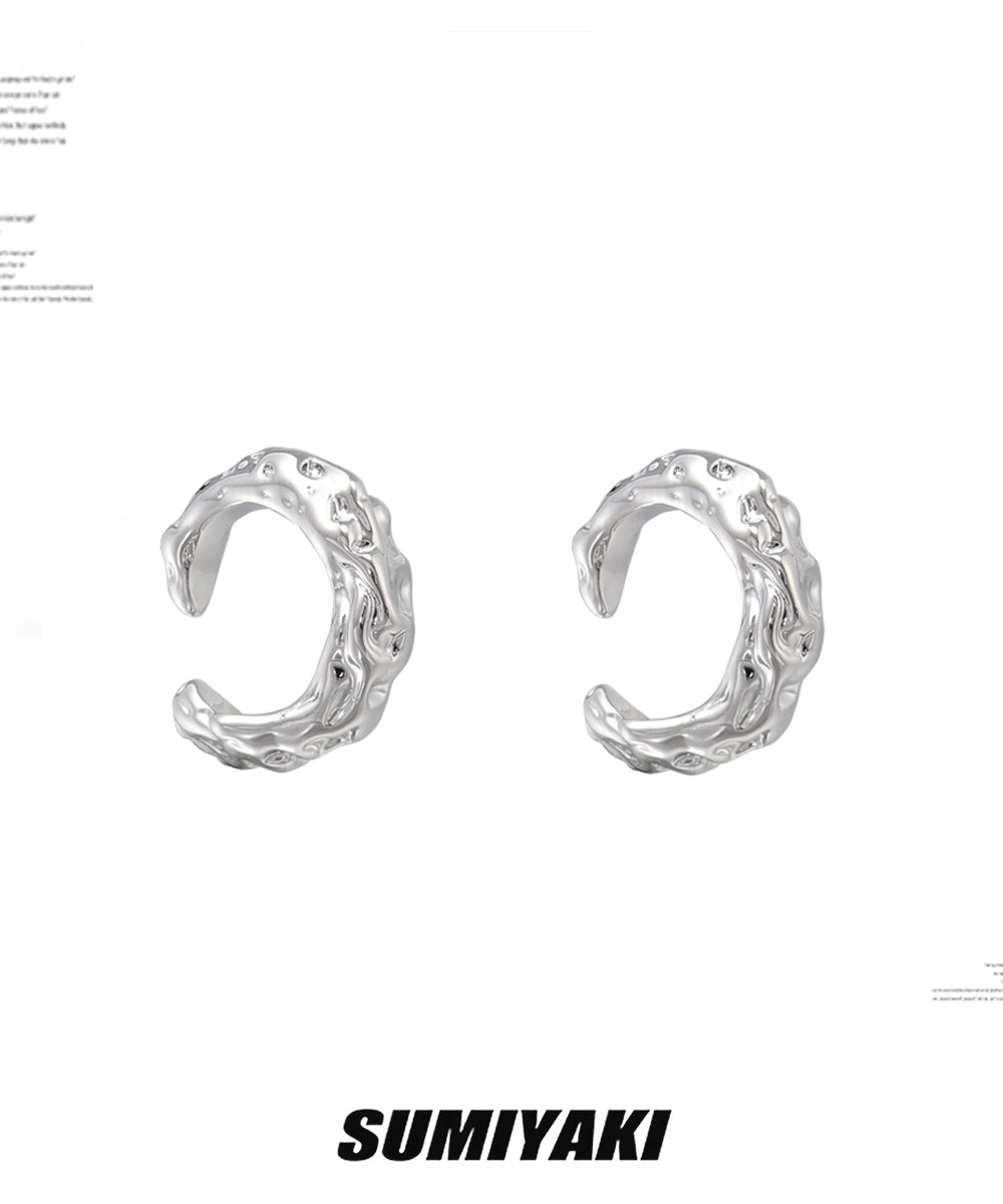 超酷！SUMIYAKI原创熔岩耳夹无耳洞女小众高级感耳骨夹个性耳饰