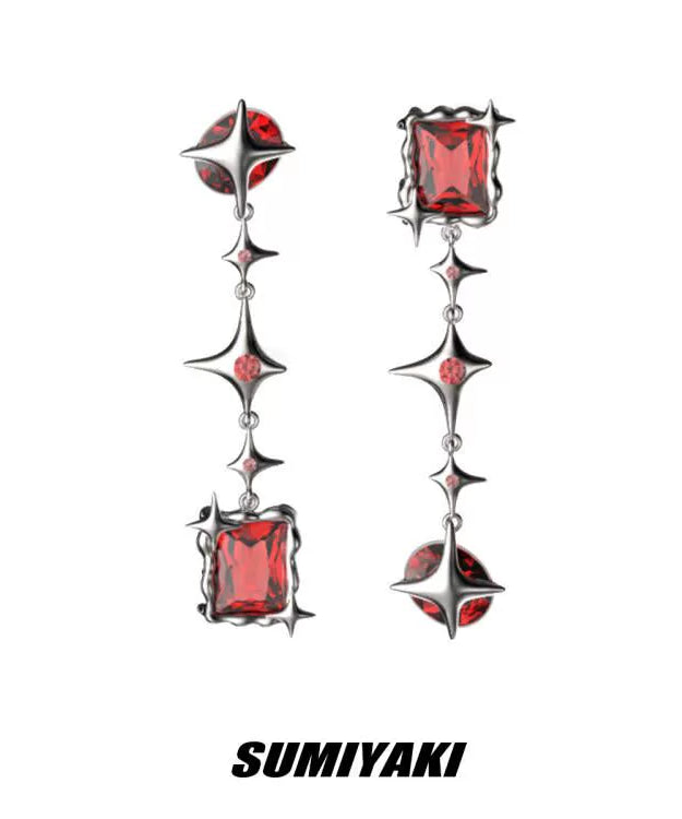 【刘忻同款】SUMIYAKI 禁忌芒星耳环新款耳钉耳夹女长款高街耳饰