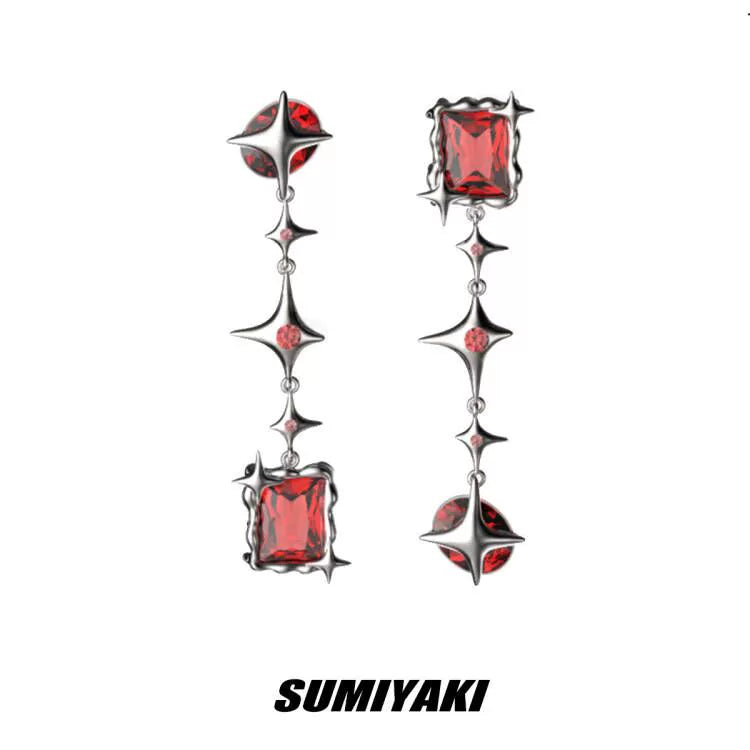 【刘忻同款】SUMIYAKI 禁忌芒星耳环新款耳钉耳夹女长款高街耳饰