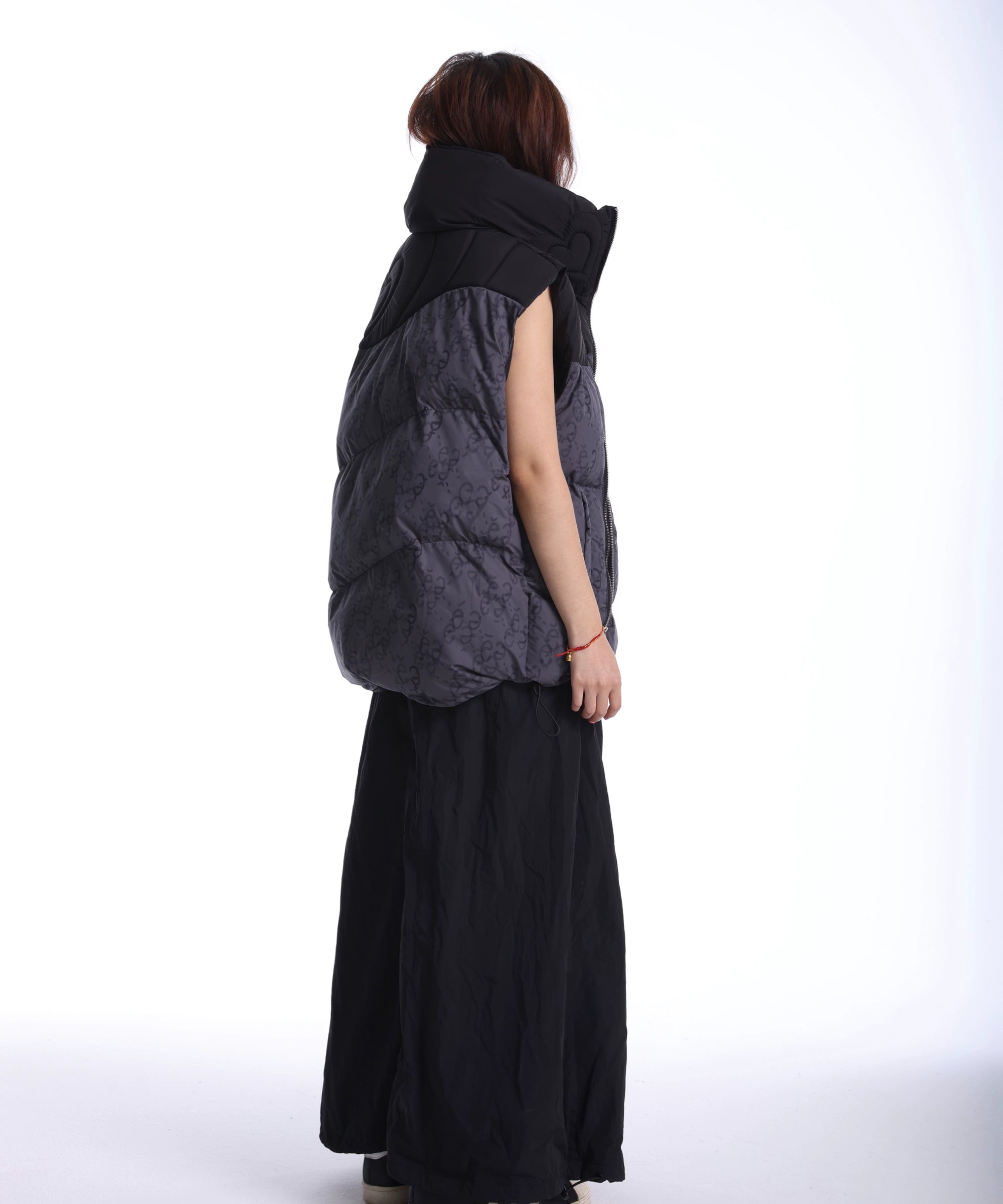 eeeeArtmonster爱心立领背心羽绒棉马甲男女加厚保暖坎肩外套棉服