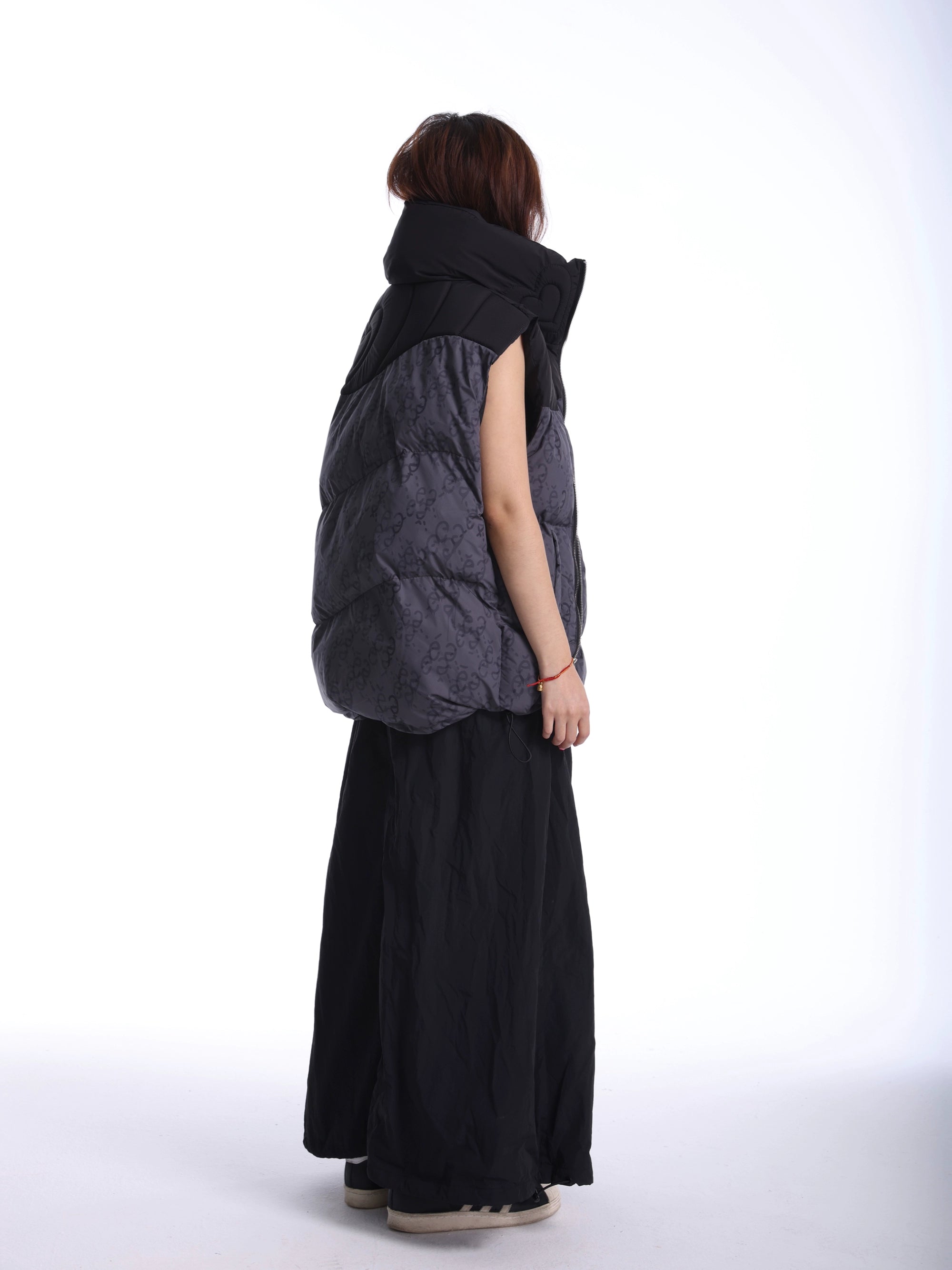 eeeeArtmonster爱心立领背心羽绒棉马甲男女加厚保暖坎肩外套棉服