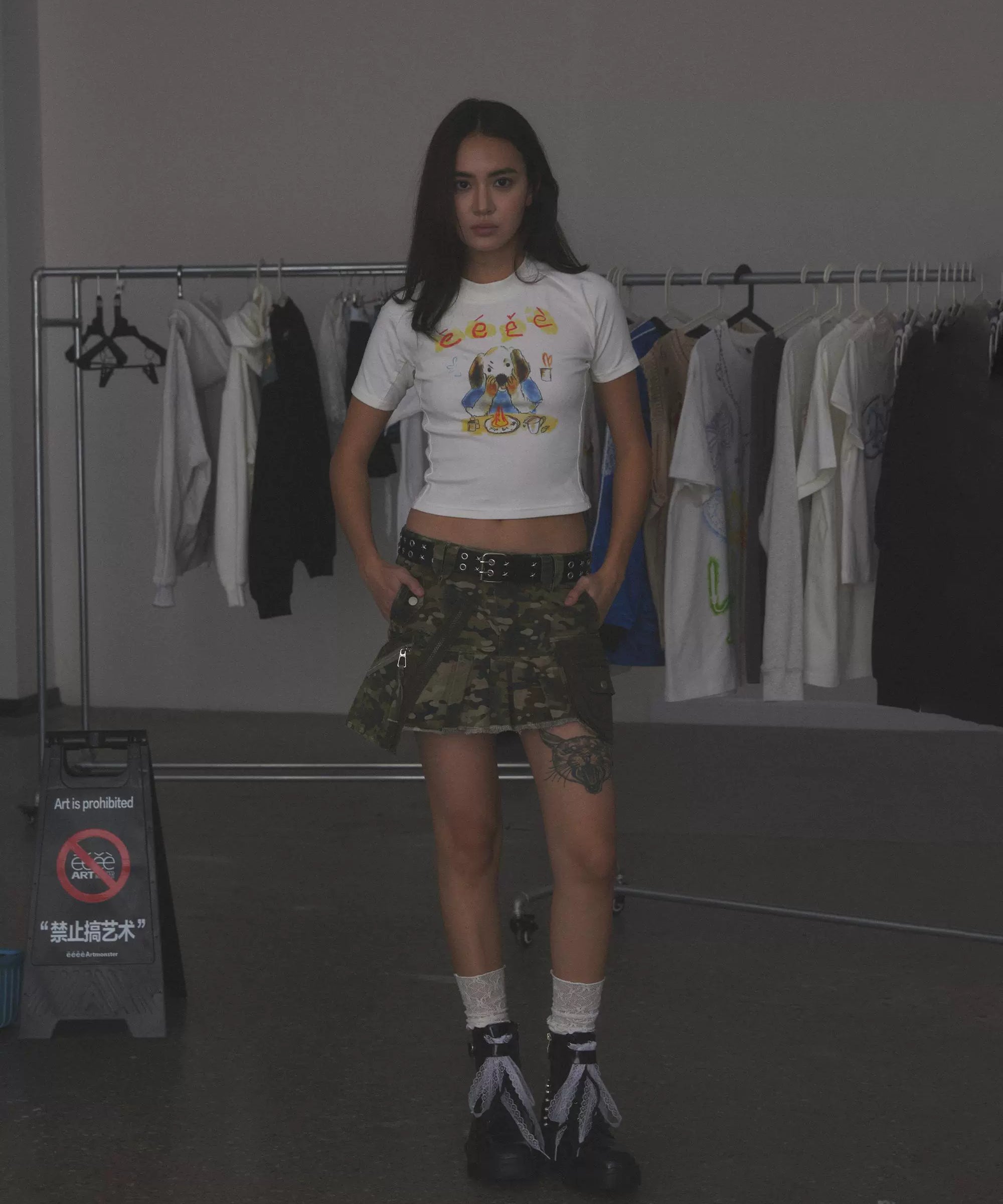 “生日快乐！”| eeee多巴胺风格手绘小狗短款T恤辣妹内搭短袖夏