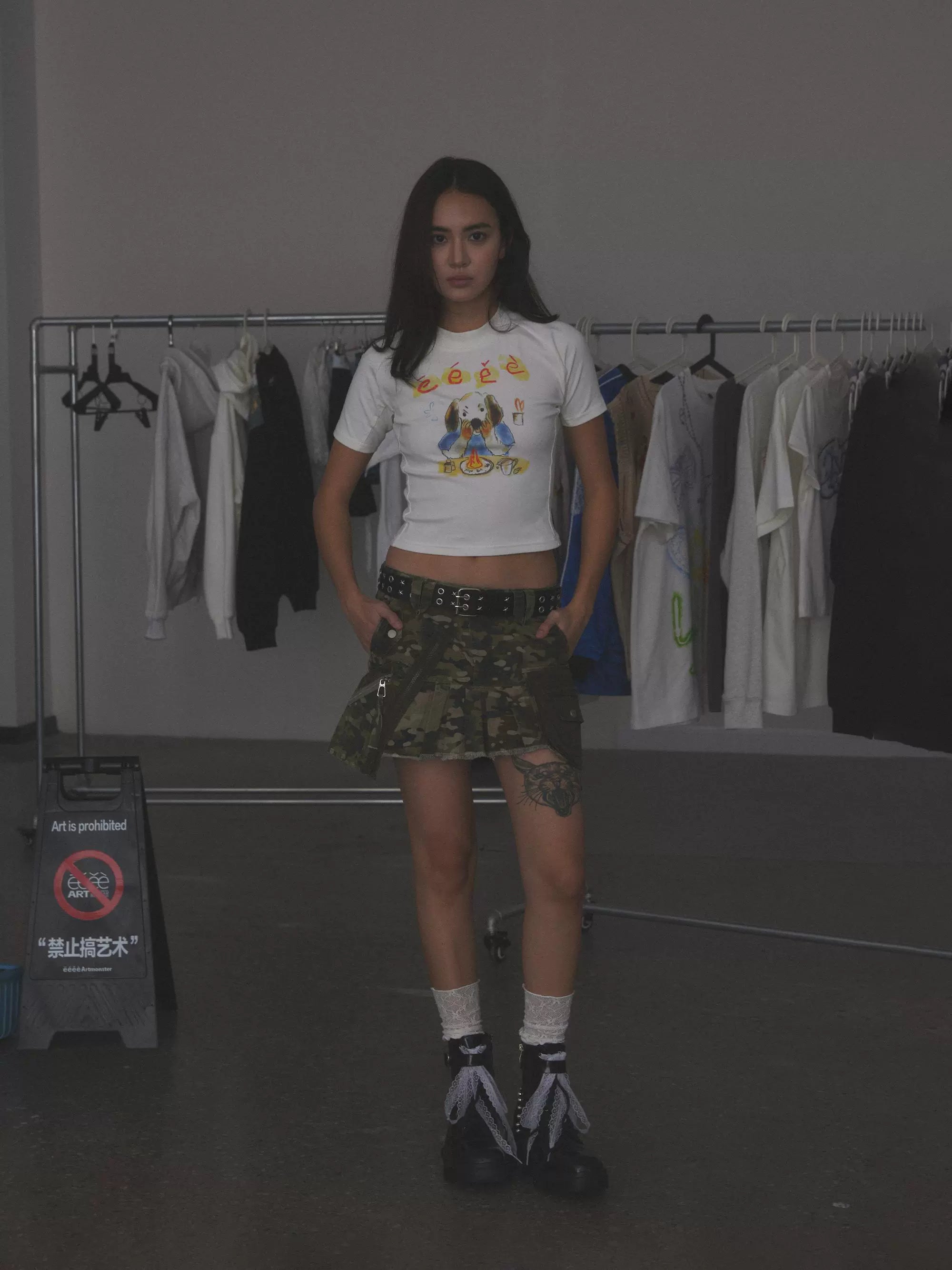 “生日快乐！”| eeee多巴胺风格手绘小狗短款T恤辣妹内搭短袖夏