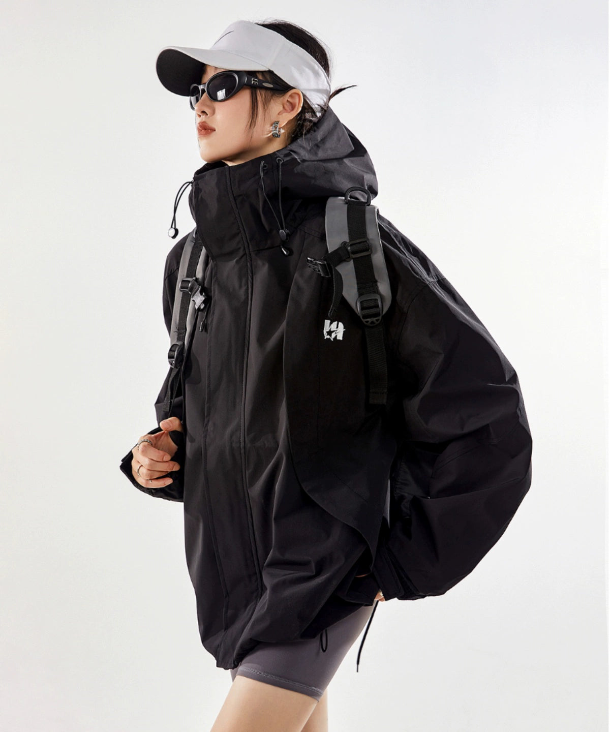 ICH MODE 美式复古冲锋衣外套女秋冬款宽松飞行夹克2025新款上衣