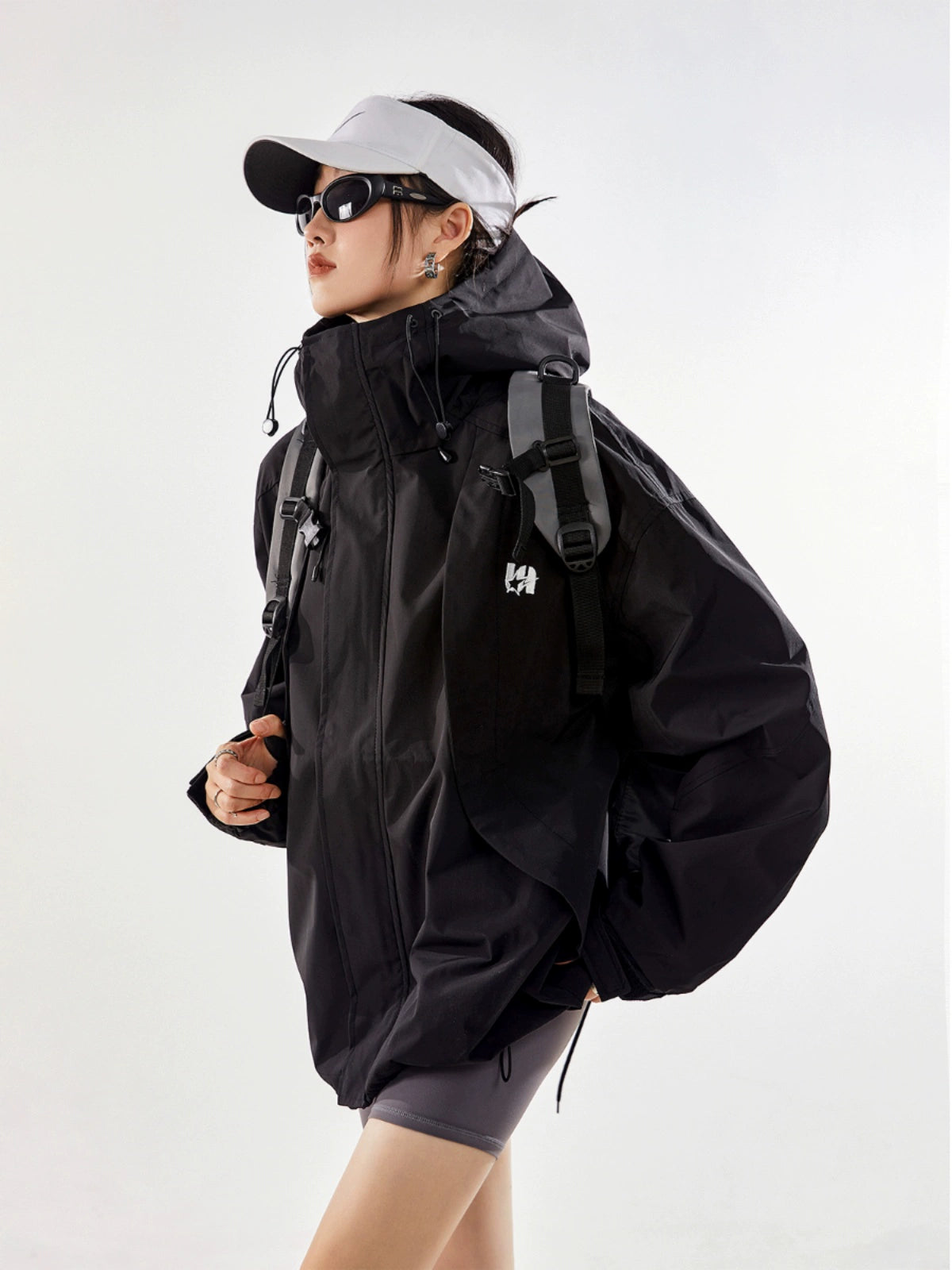 ICH MODE 美式复古冲锋衣外套女秋冬款宽松飞行夹克2025新款上衣