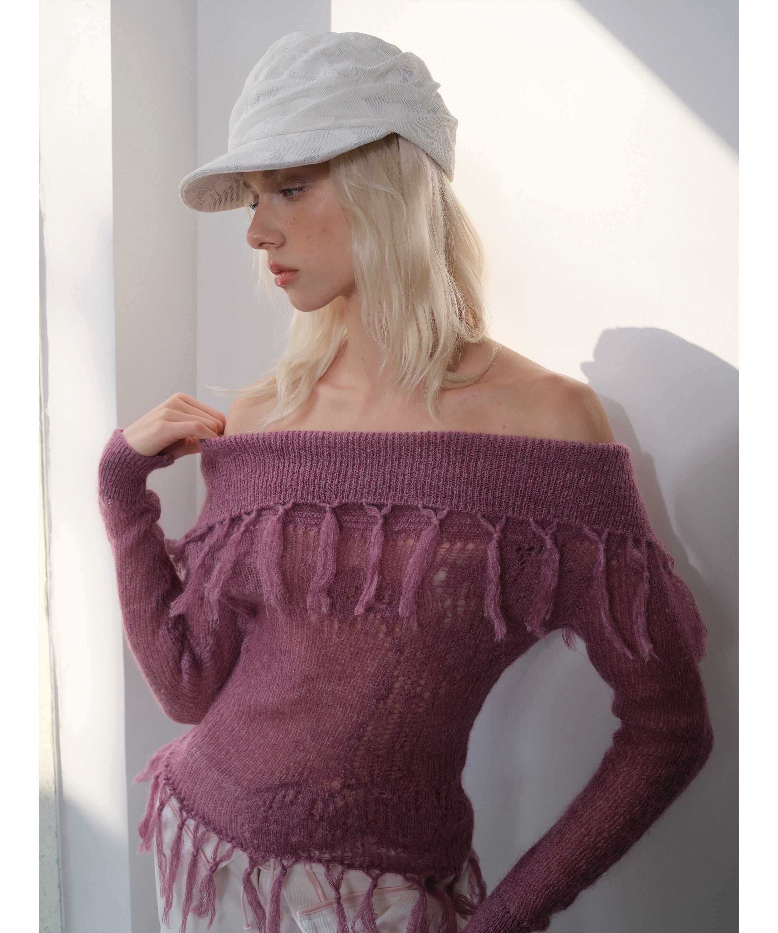 2th Desire蕾丝复古小众扭扭褶皱轻薄透气报童帽大头围堆堆帽