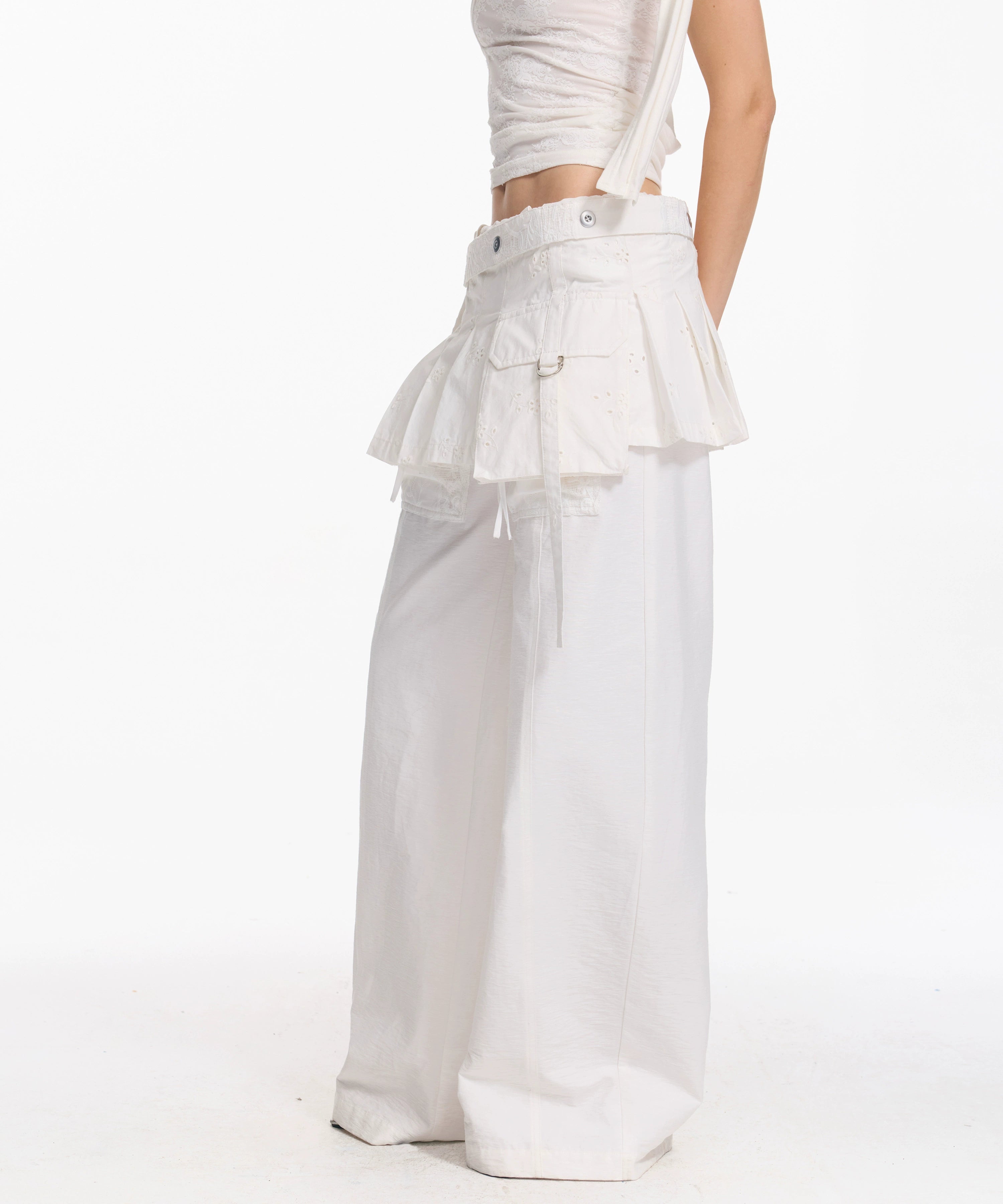 2th Desire 复古设计感小众一片式格纹叠穿绣花绑带屁帘小罩裙女