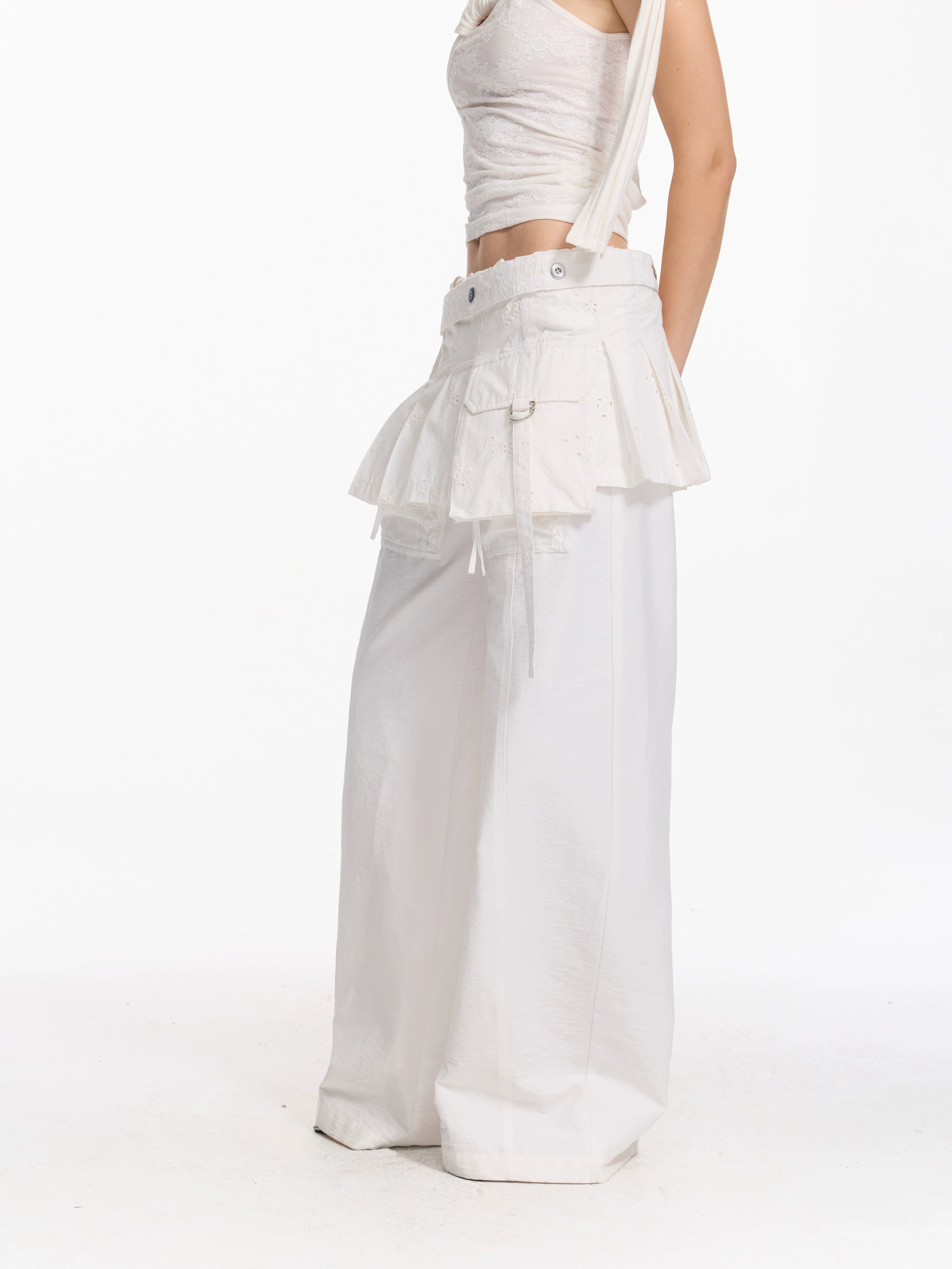 2th Desire 复古设计感小众一片式格纹叠穿绣花绑带屁帘小罩裙女