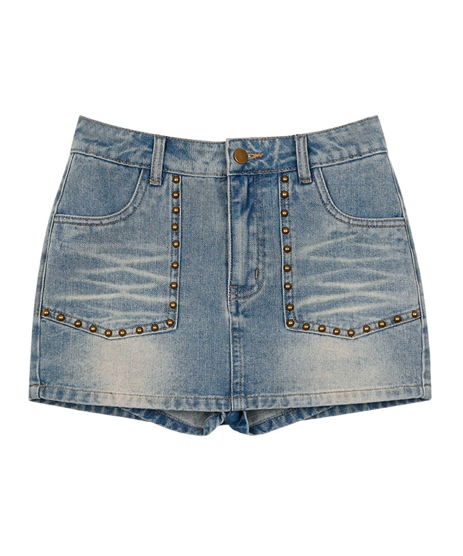 野生zerocircle 复古牛仔半身裙女秋辣妹小众设计感显瘦a字短裙子