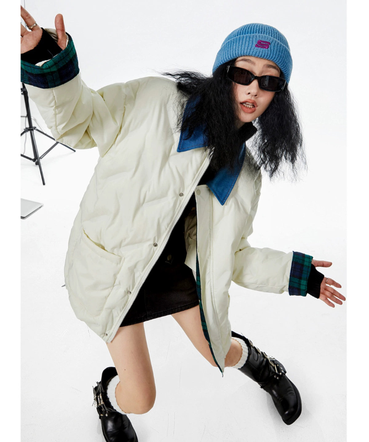 ICH MODE 美式复古棉服夹棉外套女款秋冬季轻薄棉衣棉袄夹克新款