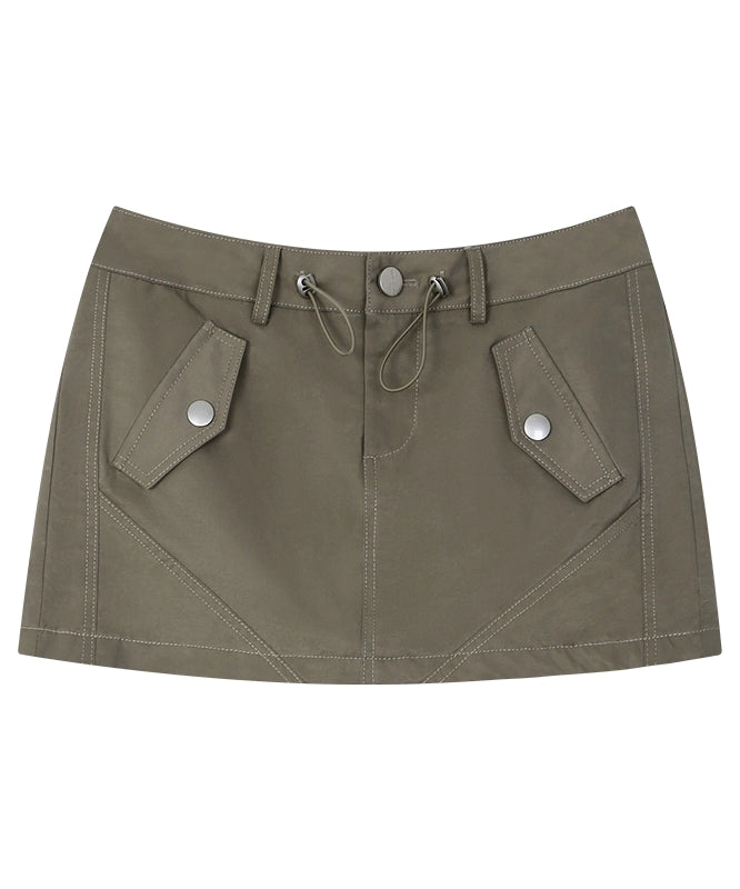 野生zerocircle白灰色半身裙女春夏设计感低腰修身显瘦辣妹短裙子