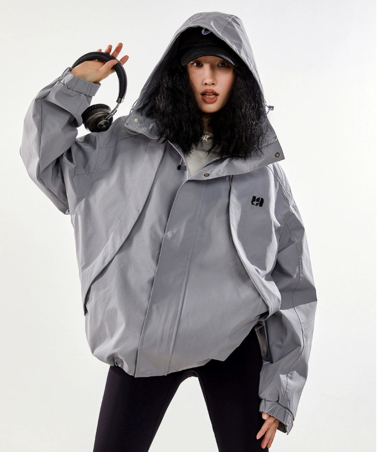 ICH MODE 美式复古冲锋衣外套女秋冬款宽松飞行夹克2025新款上衣