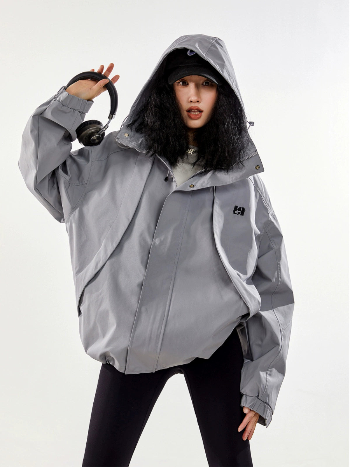 ICH MODE 美式复古冲锋衣外套女秋冬款宽松飞行夹克2025新款上衣