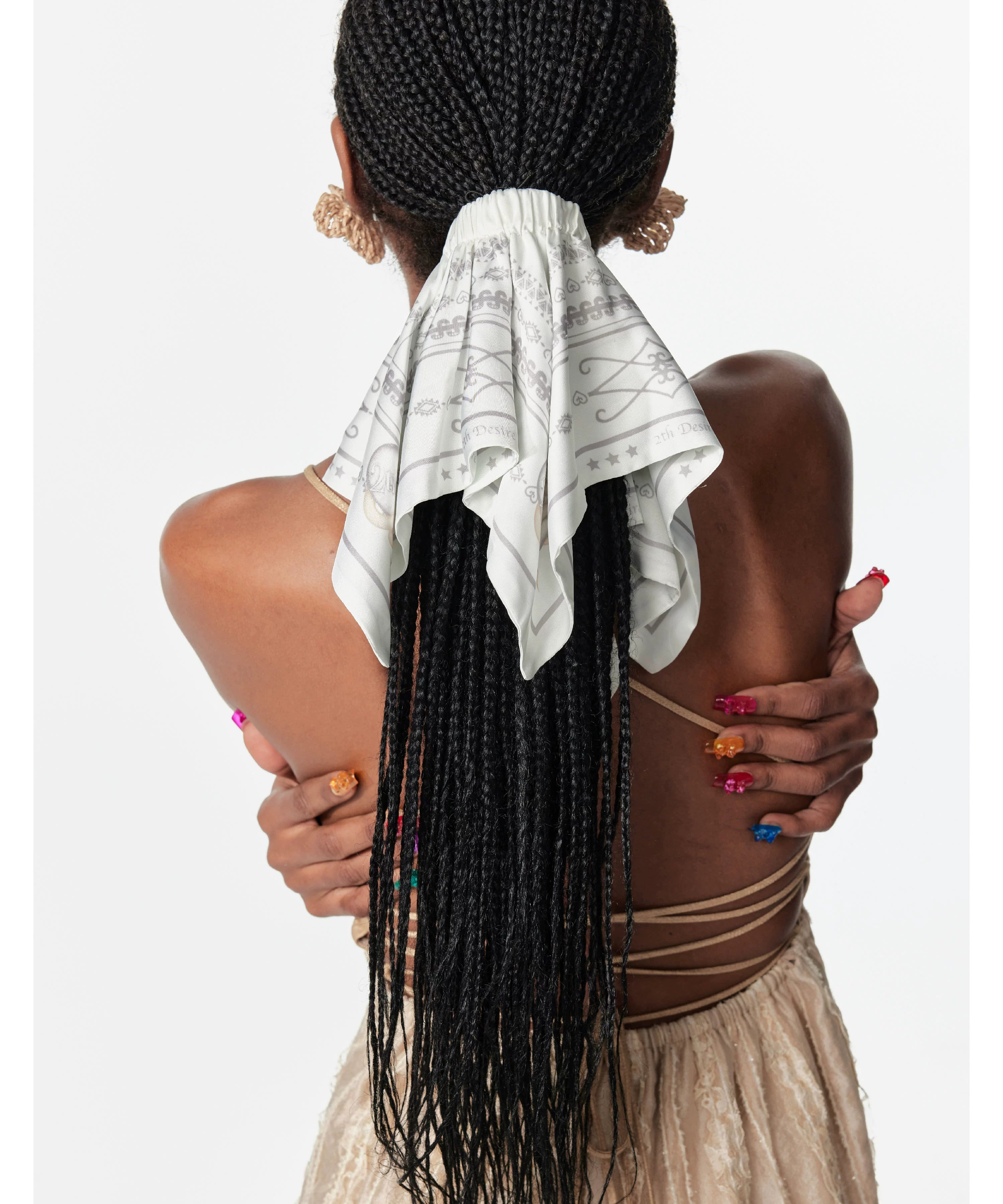 2th Desire复古原创蛇年费尔岛印花图案方巾式发带发圈大肠圈