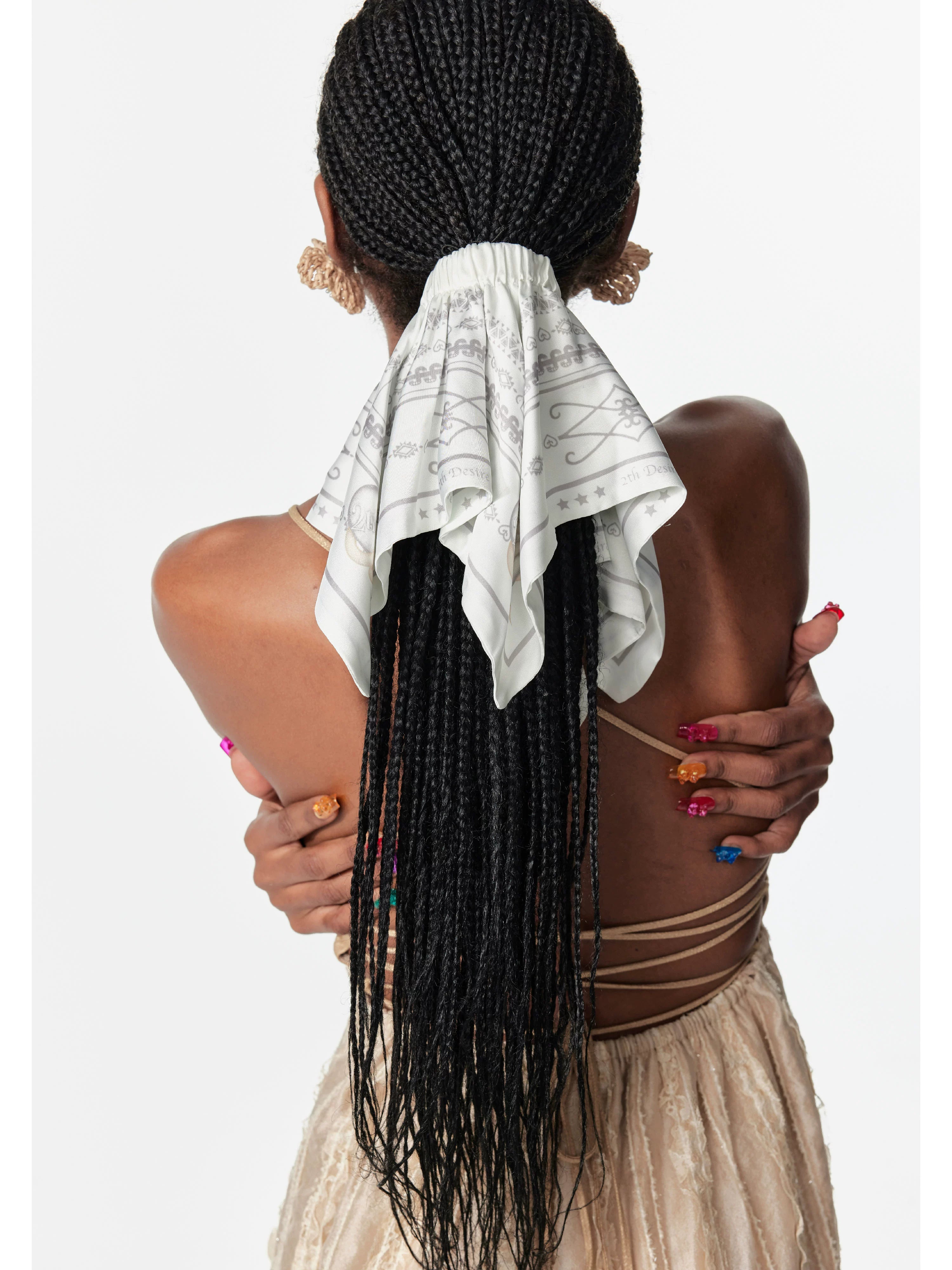 2th Desire复古原创蛇年费尔岛印花图案方巾式发带发圈大肠圈