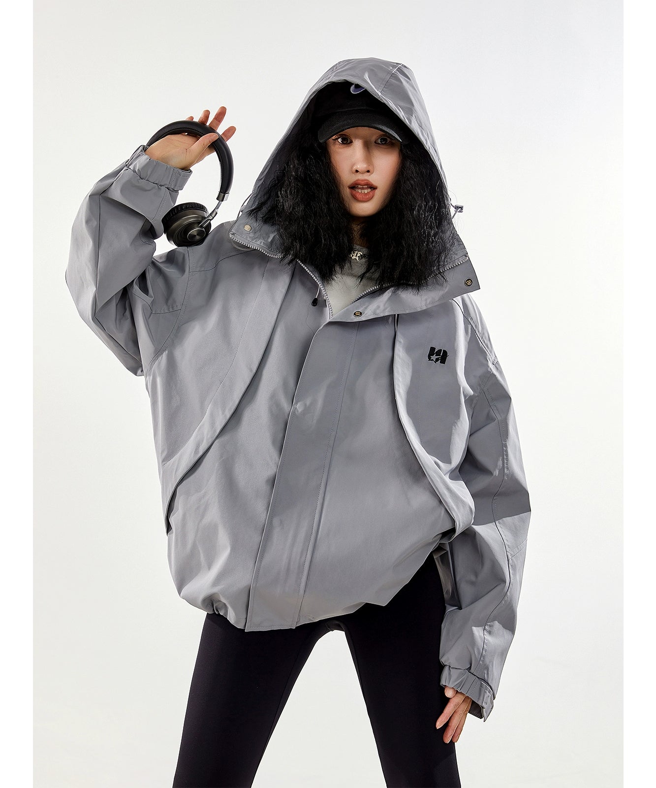 ICH MODE 美式复古冲锋衣外套女秋冬款宽松飞行夹克2025新款上衣