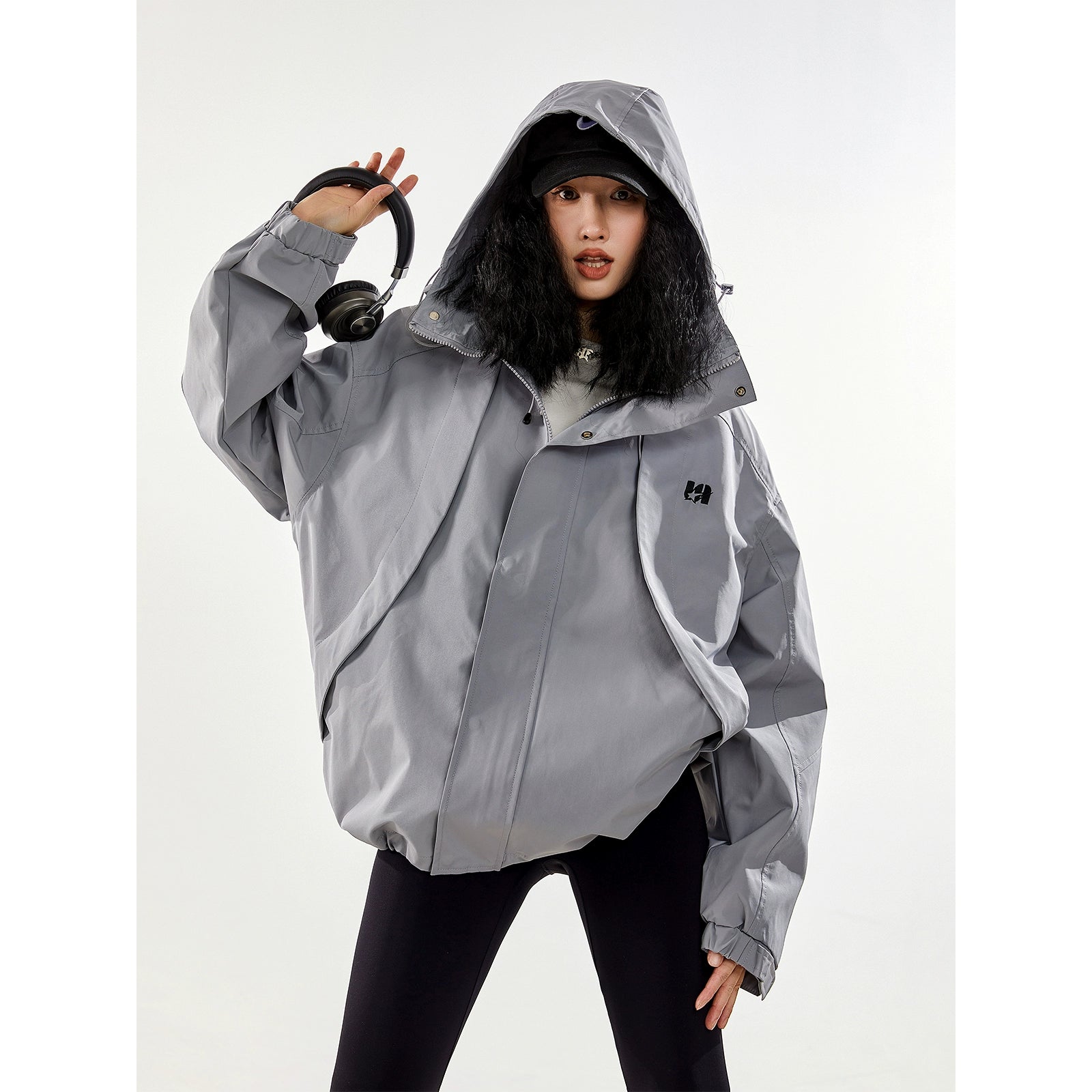 ICH MODE 美式复古冲锋衣外套女秋冬款宽松飞行夹克2025新款上衣