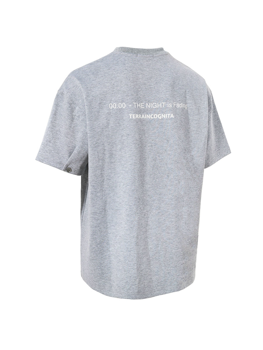 夏季六色"夜色渐浓"标语 基础短袖圆领T恤男女TERRAINCOGNITA