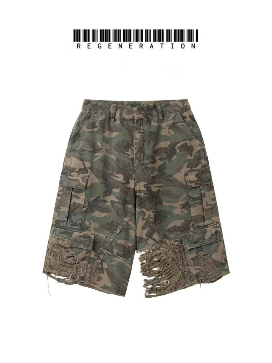 【yanggeng/杨和苏/雯博同款】RGZ｢初代｣水洗迷彩糜烂七分裤