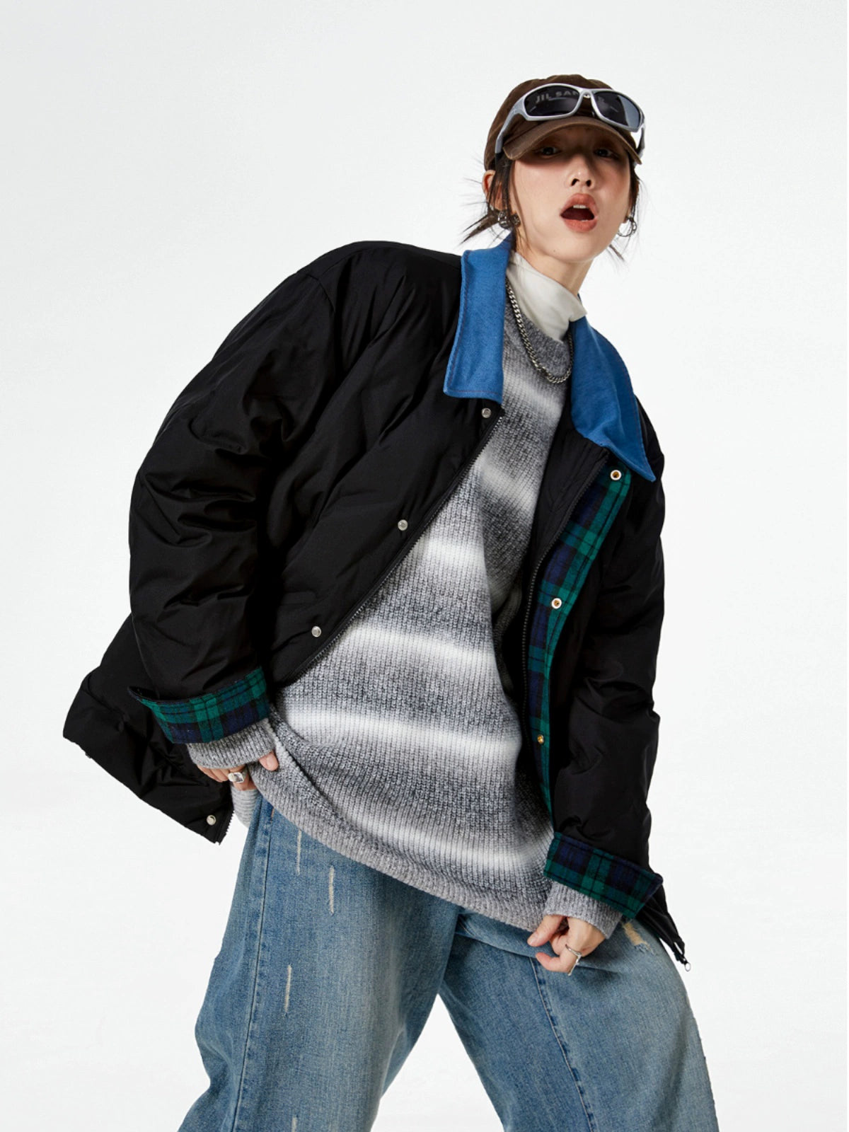 ICH MODE 美式复古棉服夹棉外套女款秋冬季轻薄棉衣棉袄夹克新款