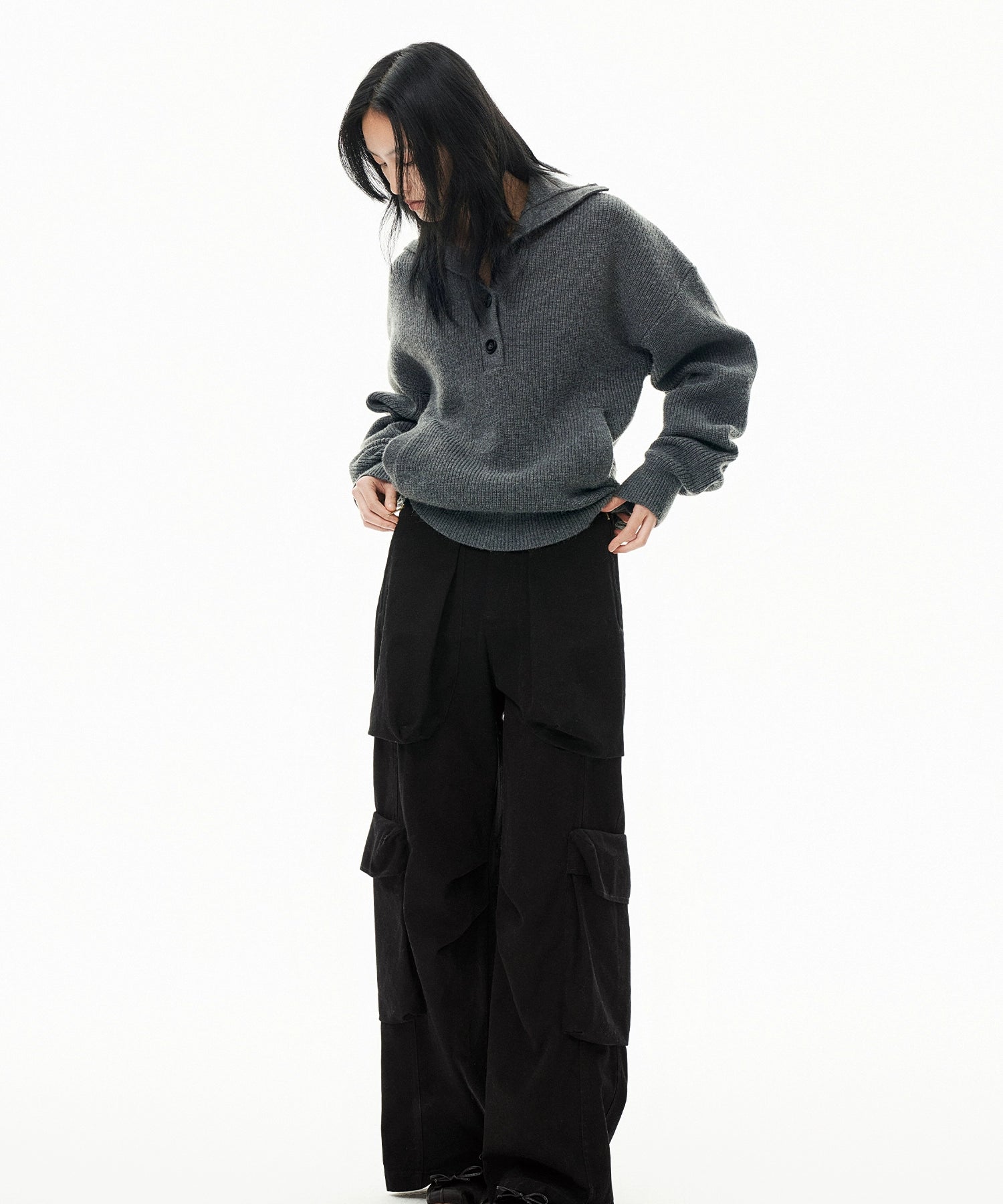 A姐同款 TERRAINCOGNITA X FIRSTFLOOR双色水洗做旧多口袋工装裤