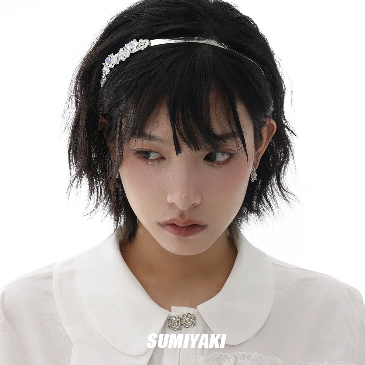 绝美！SUMIYAKI月蚀系列2.0发箍 小众设计感金属风发饰月光石发夹