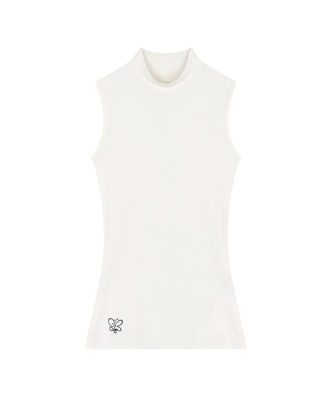 野生zero 薄荷曼波背心半高领黑白绿色内搭女春夏季修身无袖上衣