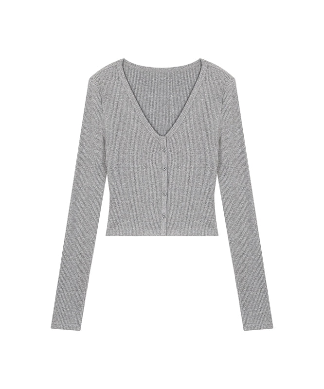 野生zero针织开衫三件套装女春夏季灰色抹胸辣妹上衣修身微喇裤子