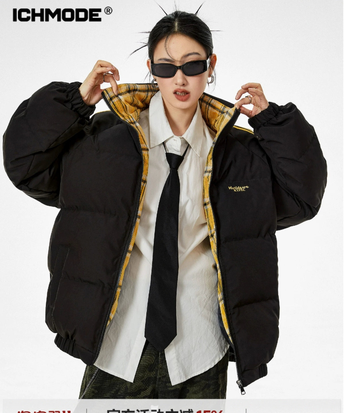 ICH MODE 美式复古棉服女冬季保暖加厚棉袄夹棉外套棉衣2025新款