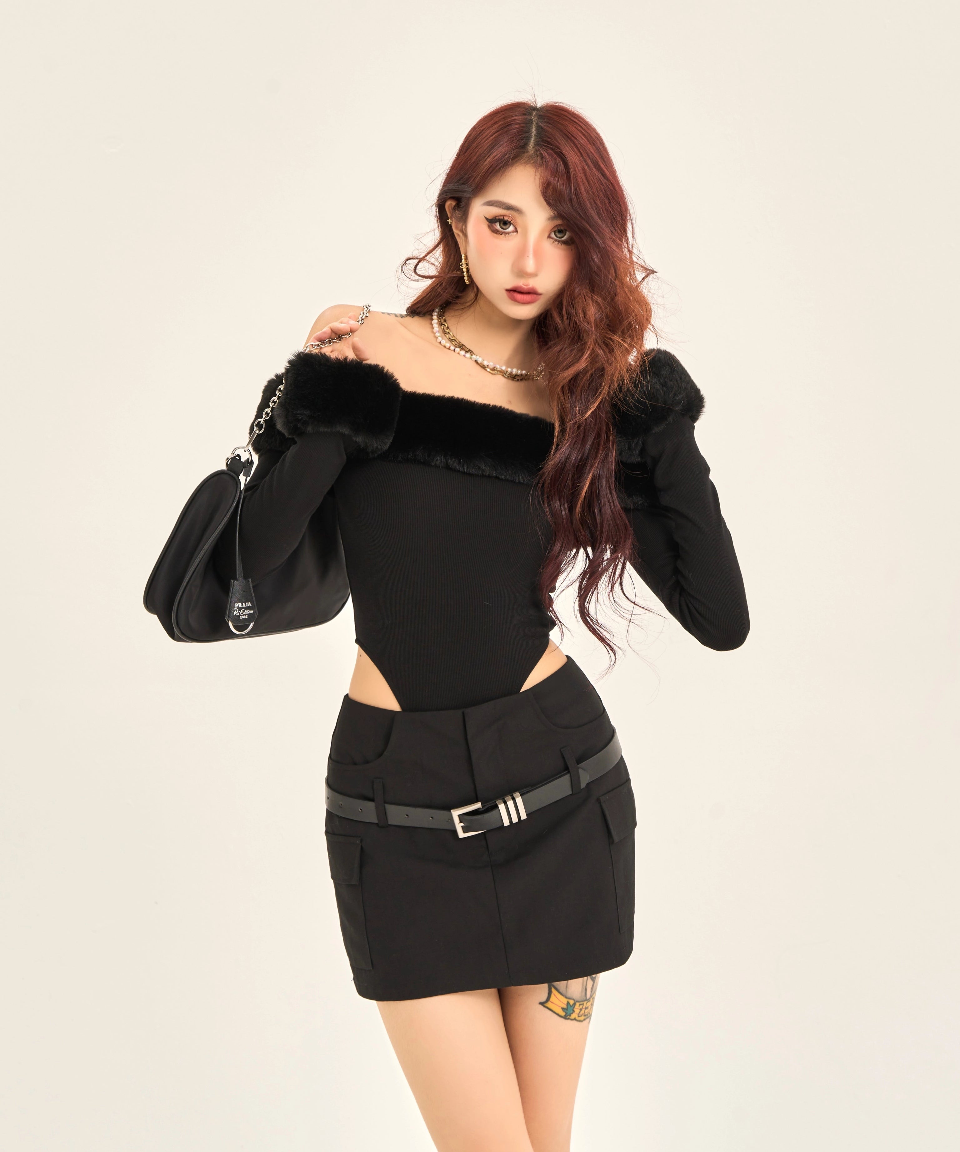 野生zerocircle黑棕色半身裙女夏季设计感辣妹修身显瘦包臀短裙子