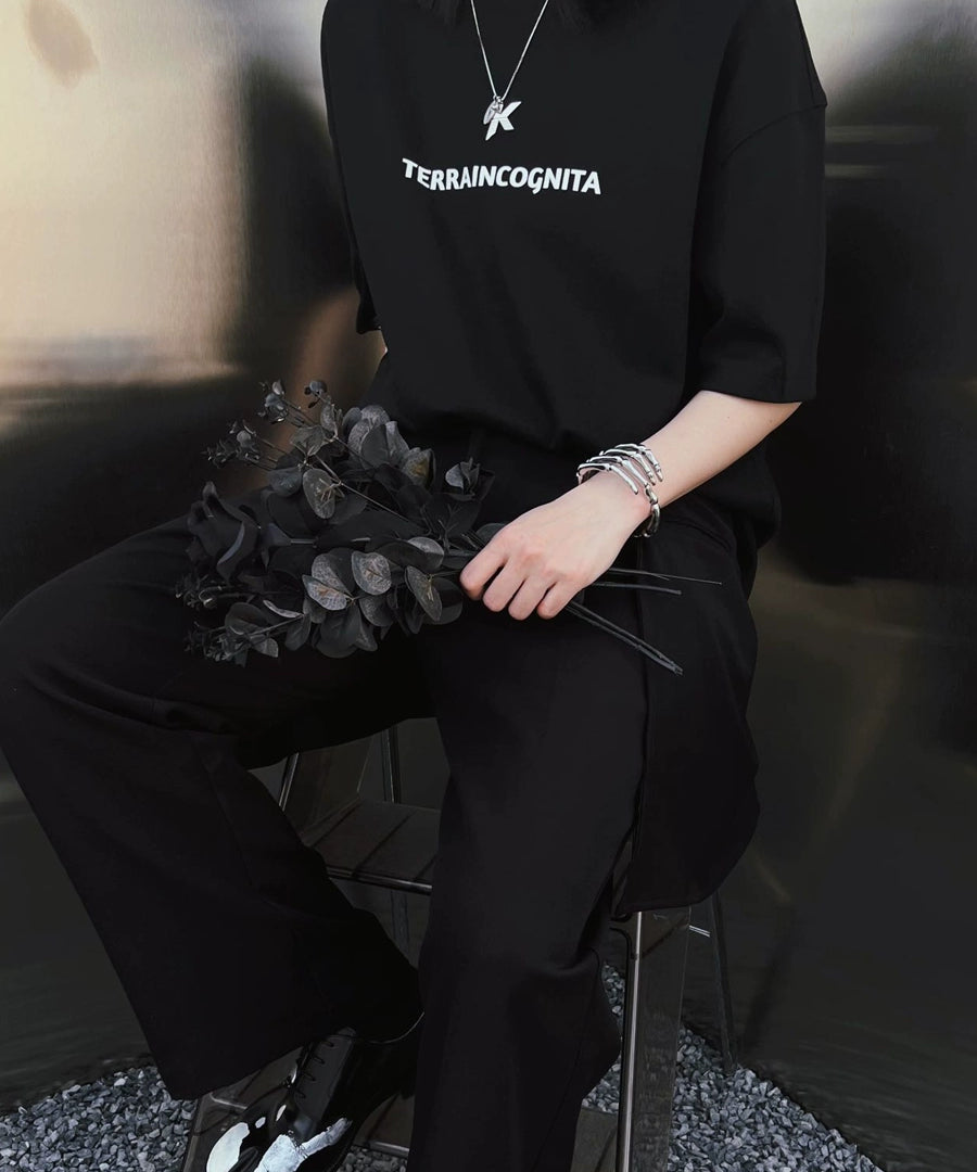 夏季六色"夜色渐浓"标语 基础短袖圆领T恤男女TERRAINCOGNITA