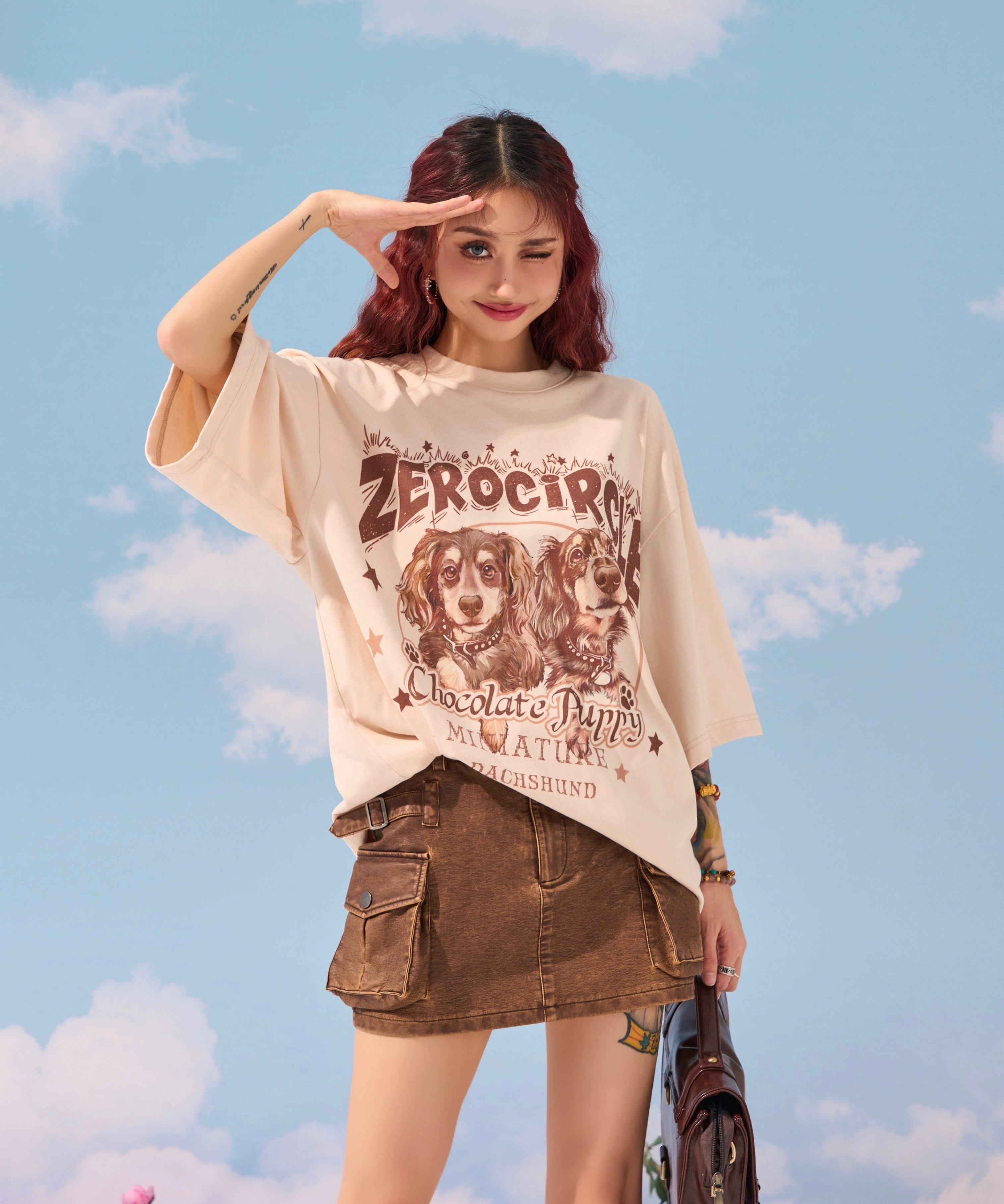 野生zerocircle棕咖色半身皮裙女夏设计感辣妹包臀显瘦低腰短裙子